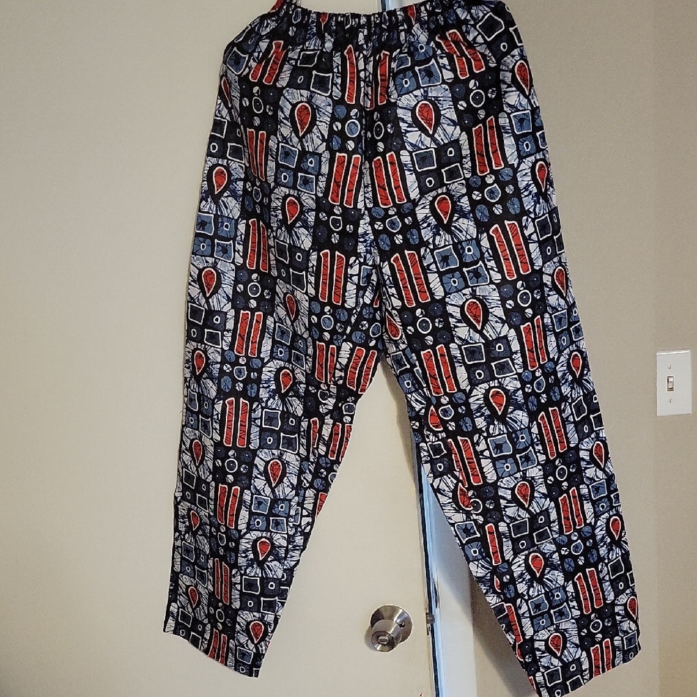 Geometric Patterned Pants, Assorted With a Cap
